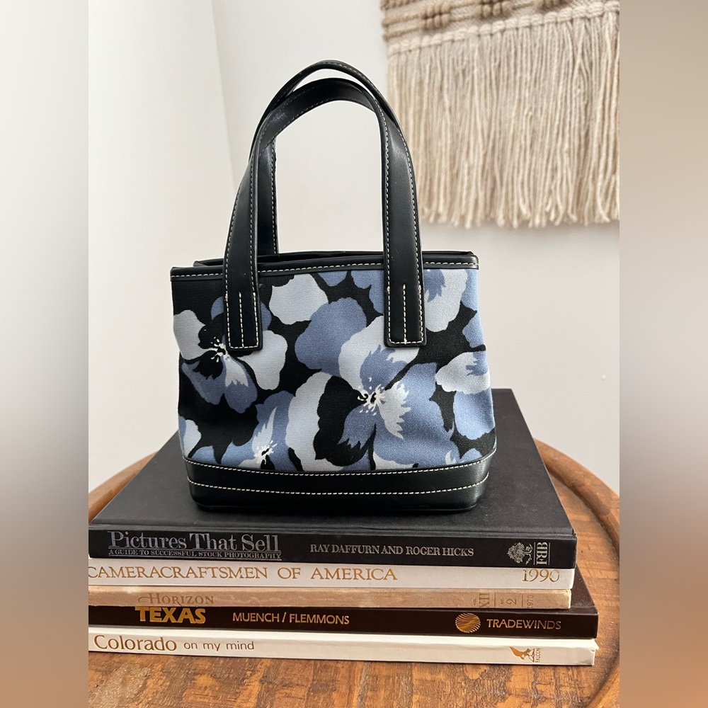 Nine West 90s Y2K Floral Black and Blue Women's Mini Bag